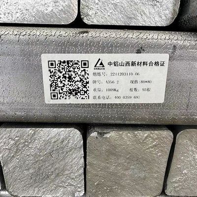 China Factory Sale srebrno-biały a356.2 a7 99,7% 99,999% aluminium ze stopu magnezu wlewki