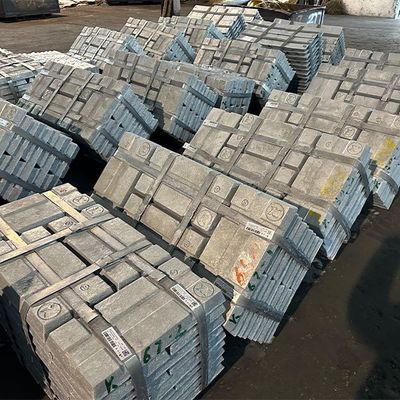 990,9% cynkowy ingot o wysokiej czystości ołowiu do lotnictwa / elektroniki